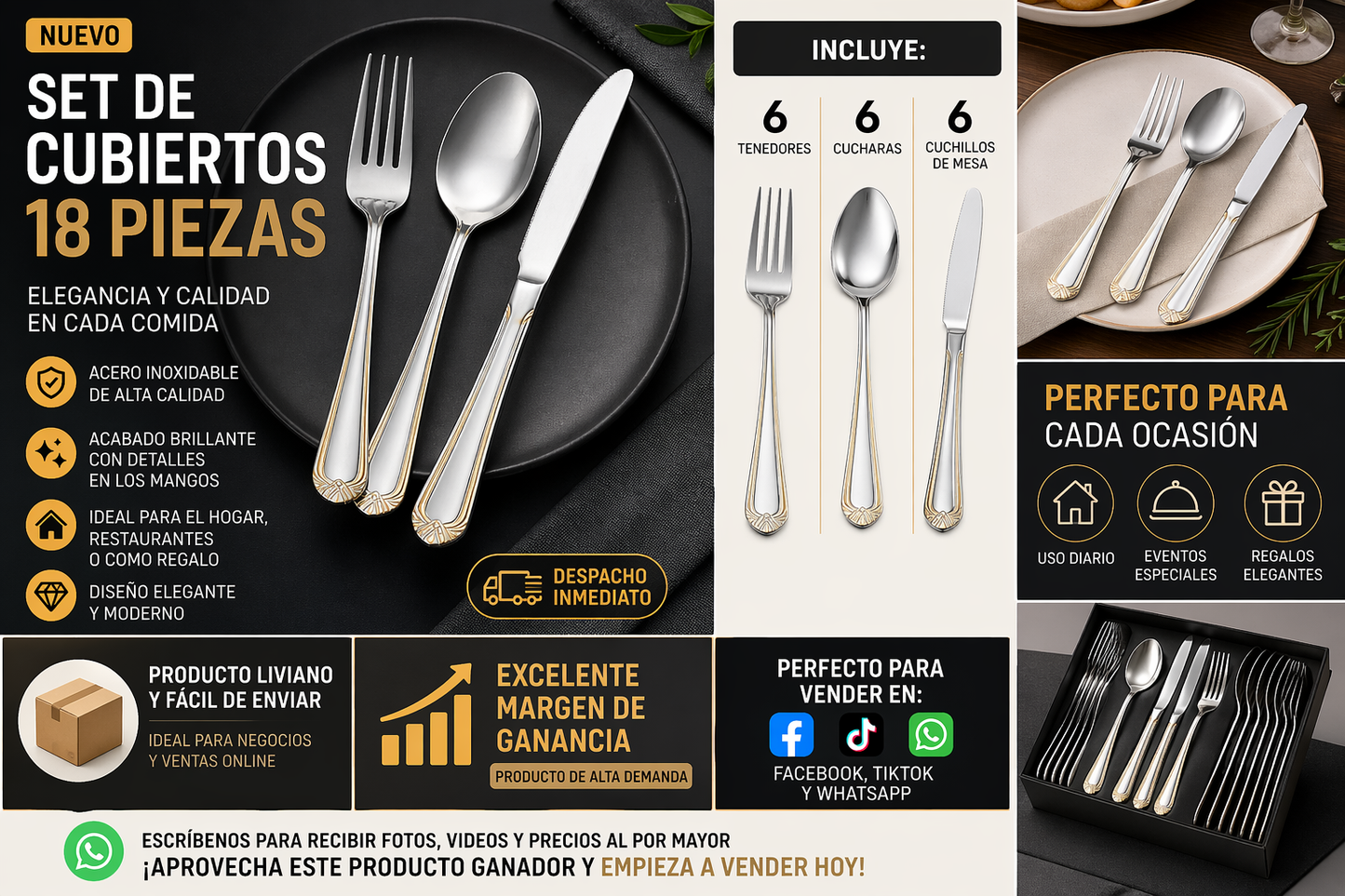 Set de Cubiertos de 18 piezas 🥄🍴🔪
